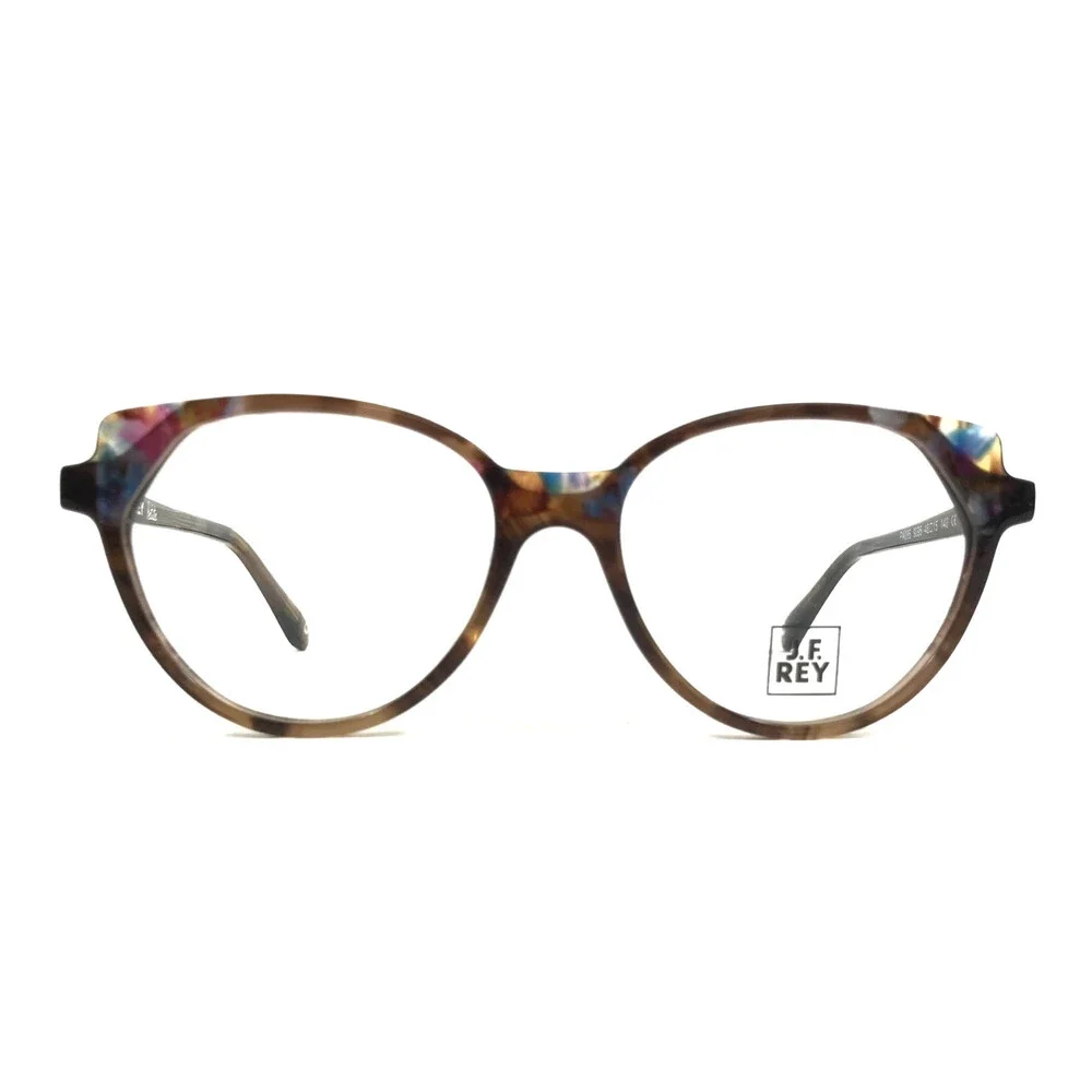J.F. Rey Petite Eyeglasses Frames PA086 9095 Brown Blue Bur Speckled 48-15-140